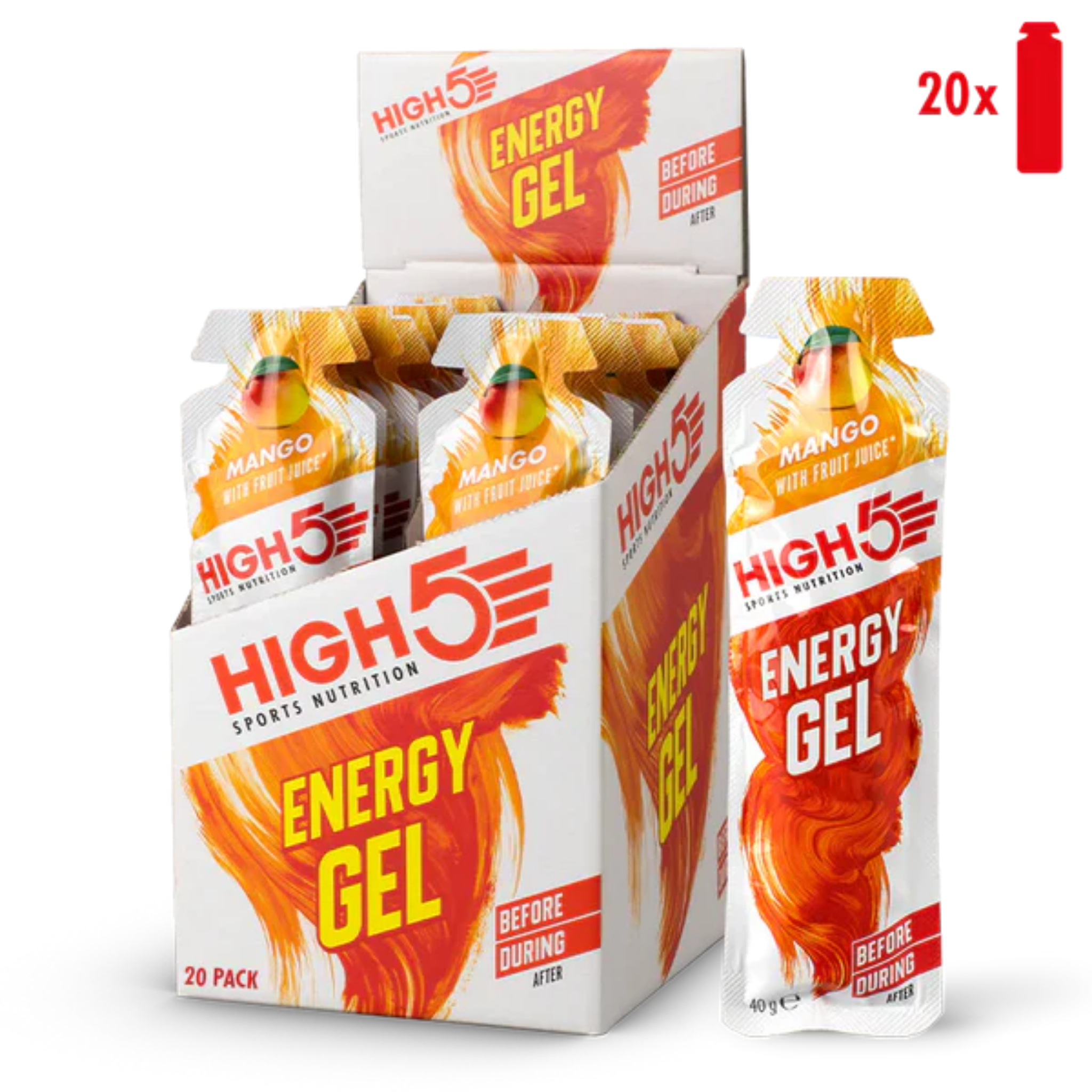 High5 Energigel Mango 40 g x 20 stk.