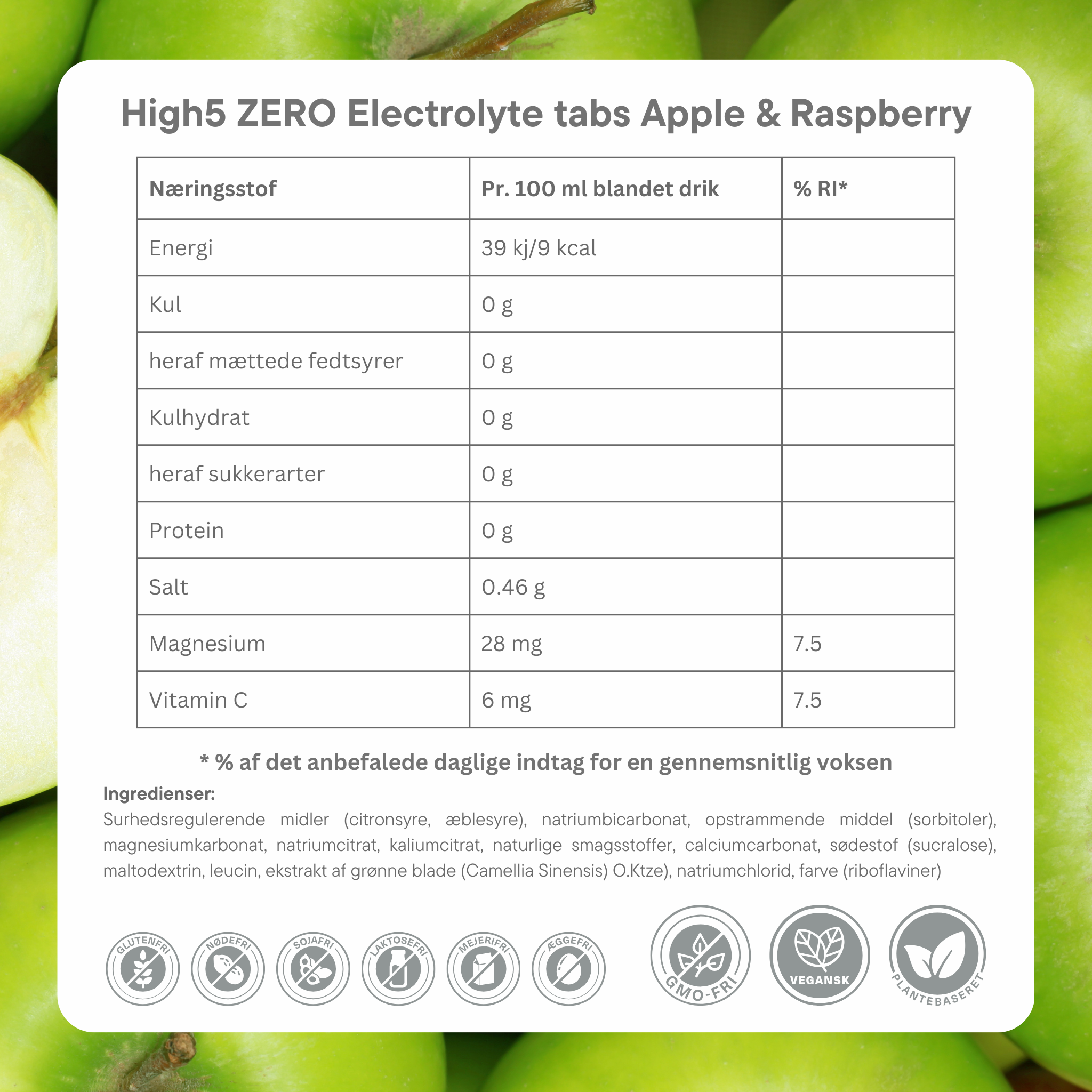 High5 Elektrolyttabs ZERO Apple & Raspberry (20 tabs)