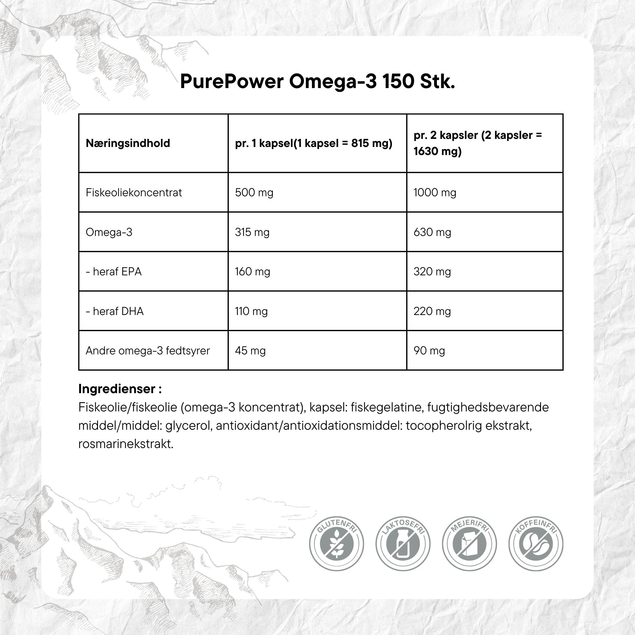 PurePower Omega-3 Capsules (150 kapsler)