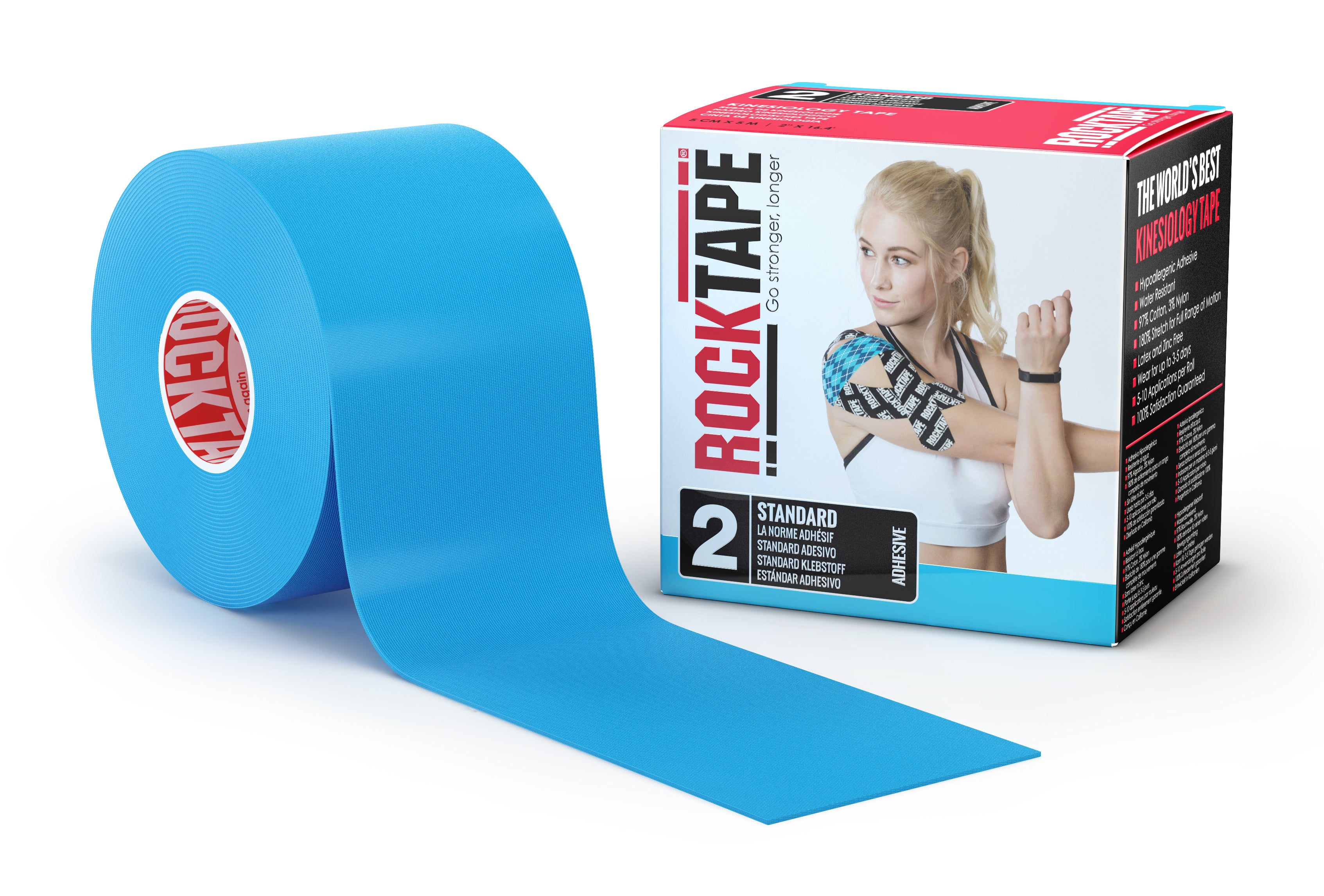 RockTape Kinesiologi tape 5cm x 5m Blå