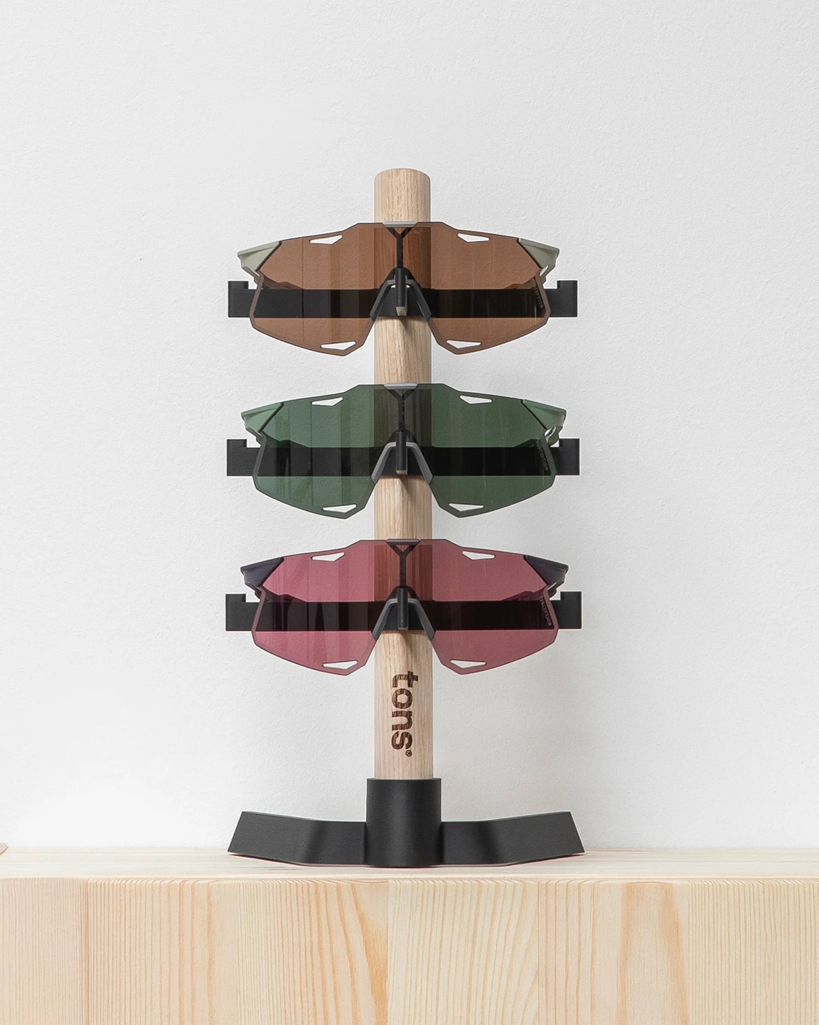 Tons Desk Organiser 3x Glasses Natural Oak