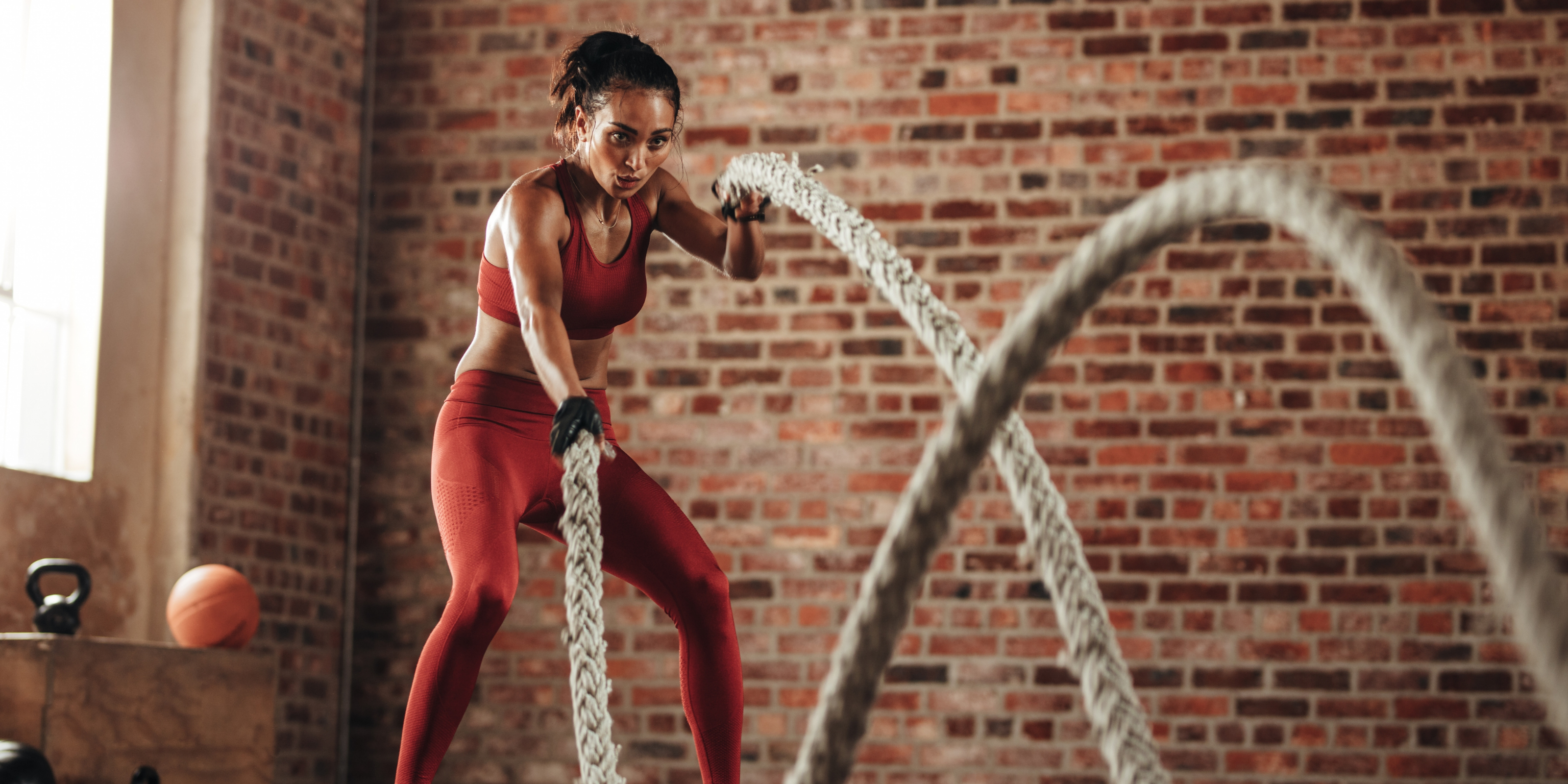 Women Fitness Battle Ropes Energy Drink Gel Chews Protein Bar