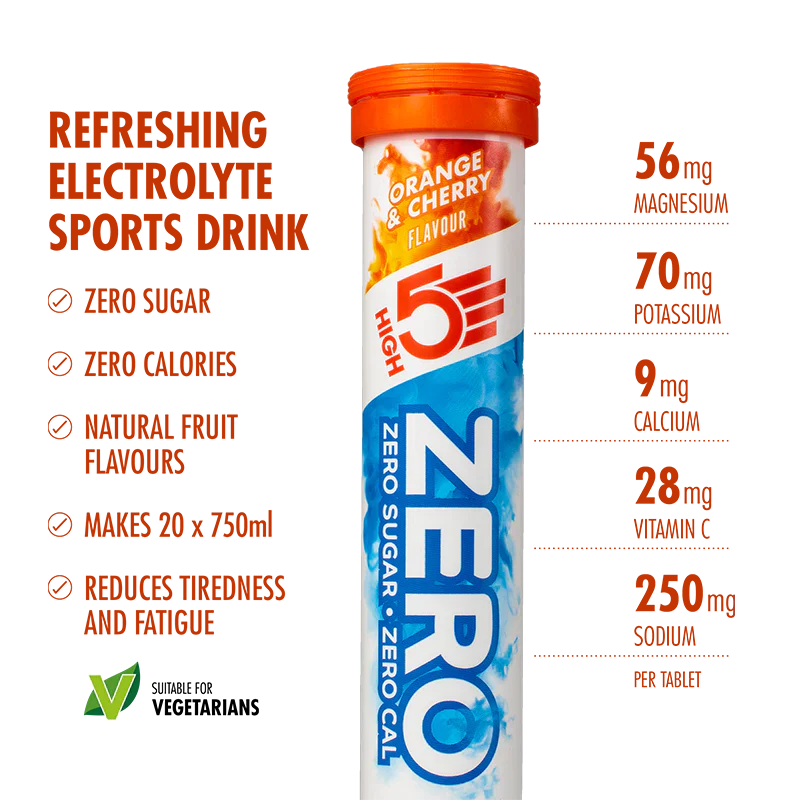 High5 ZERO Elektrolyttabs Orange & Cherry (20 tabs) - DATOVARE