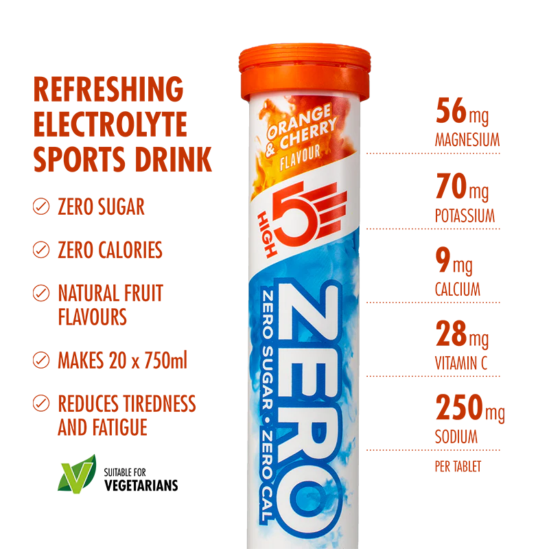 High5 ZERO Elektrolyttabs Orange & Cherry (20 tabs)