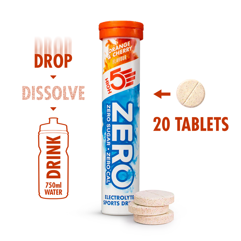 High5 ZERO Elektrolyttabs Orange & Cherry (20 tabs) - DATOVARE