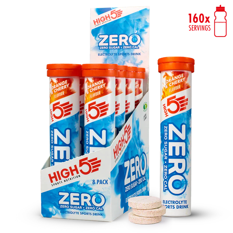 High5 ZERO Elektrolyttabs Orange & Cherry (8x20 tabs) - DATOVARE