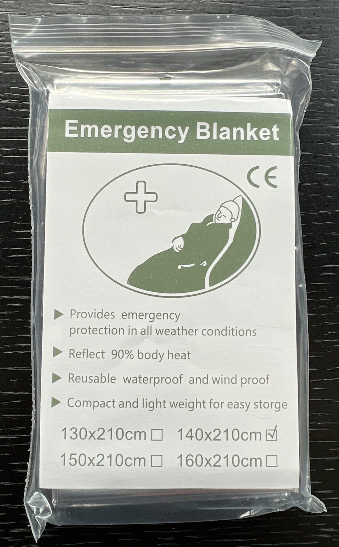 Overlevelsestæppe emergency blanket