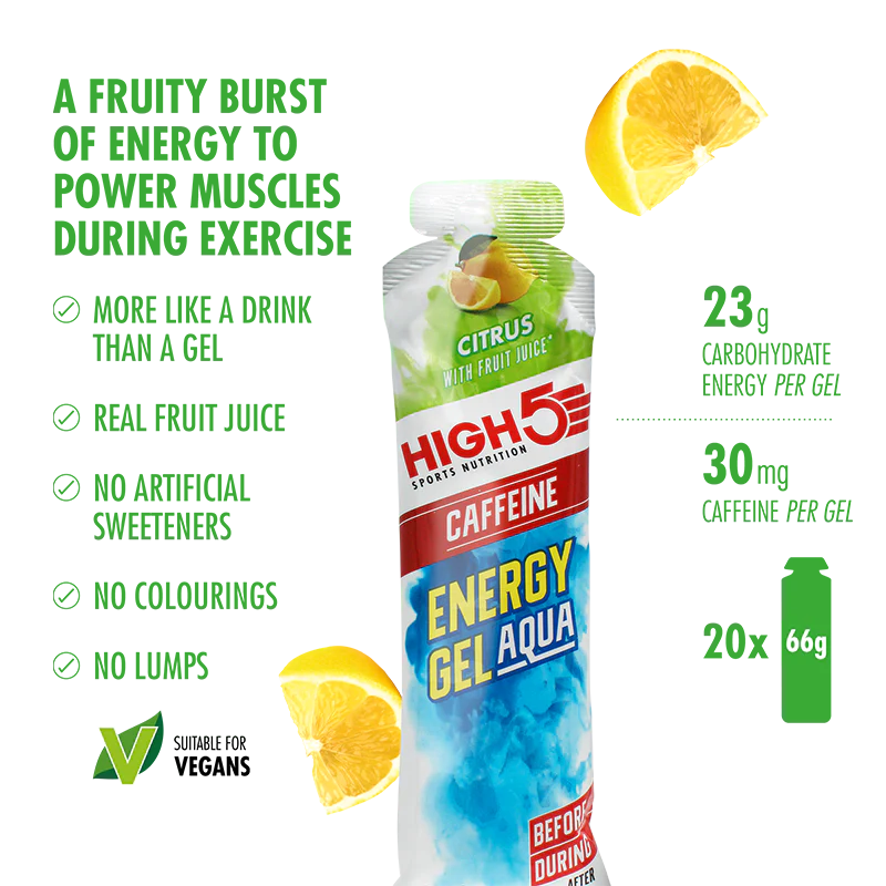 Energigel High5 Energy Gel Aqua Caffeine Citrus 66 g x 20 stk.