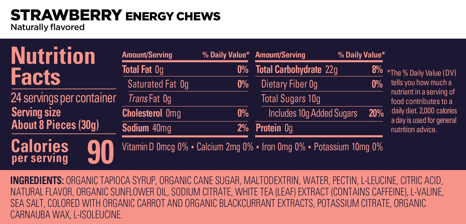 GU Energy Chews Strawberry (12 x 60g)