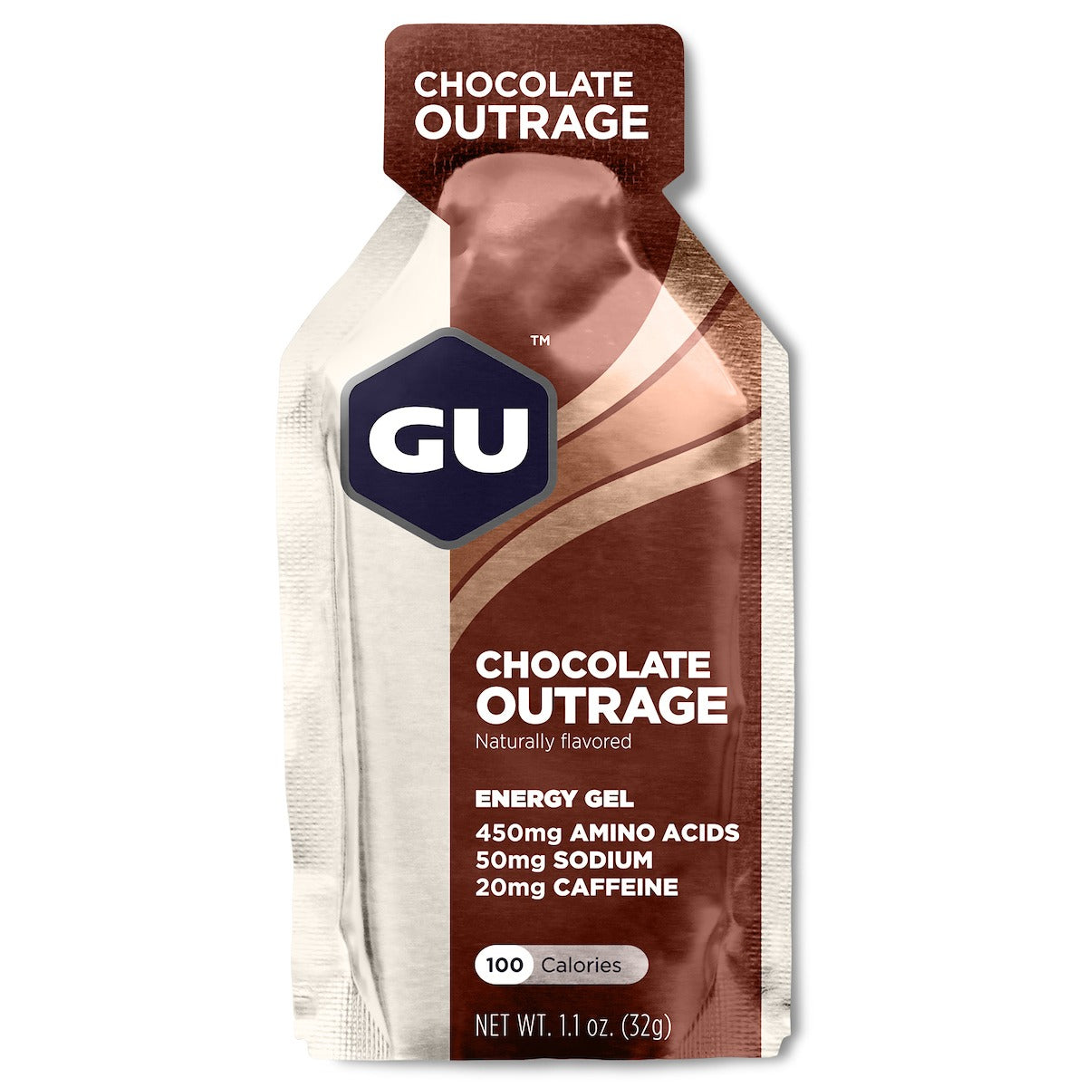 Enegigel fra GU Enery med smagen Chocolate Outrage