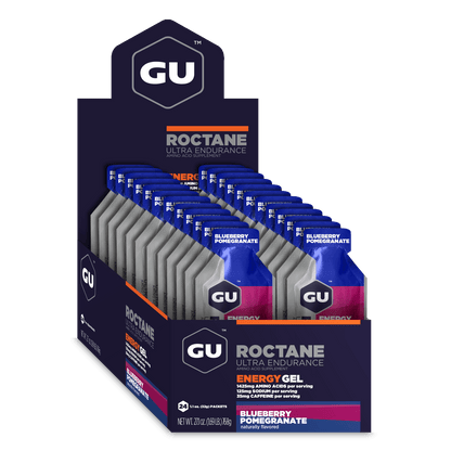 GU Energy Labs Energigel Roctane Blueberry Pomegranate med koffein 32g - 24 pack