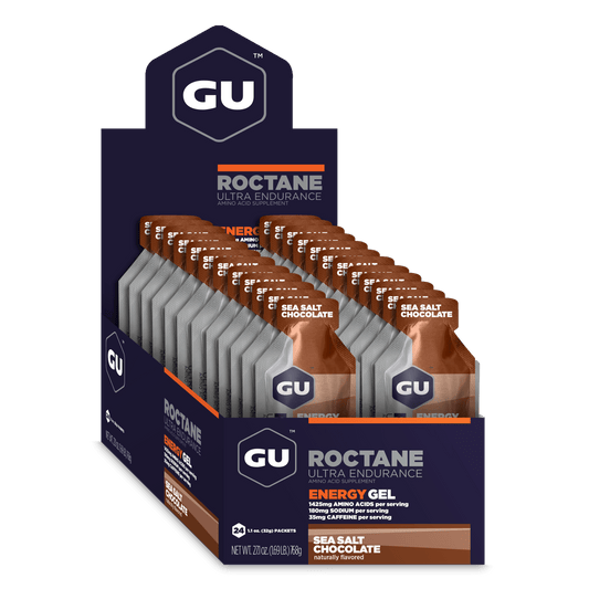 GU Energy Labs Energigel Roctane Sea Salt Chocolate med koffein 24x32g Box