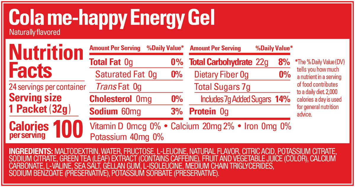 GU Energy Labs Energigel Cola Me Happy med koffein 32g