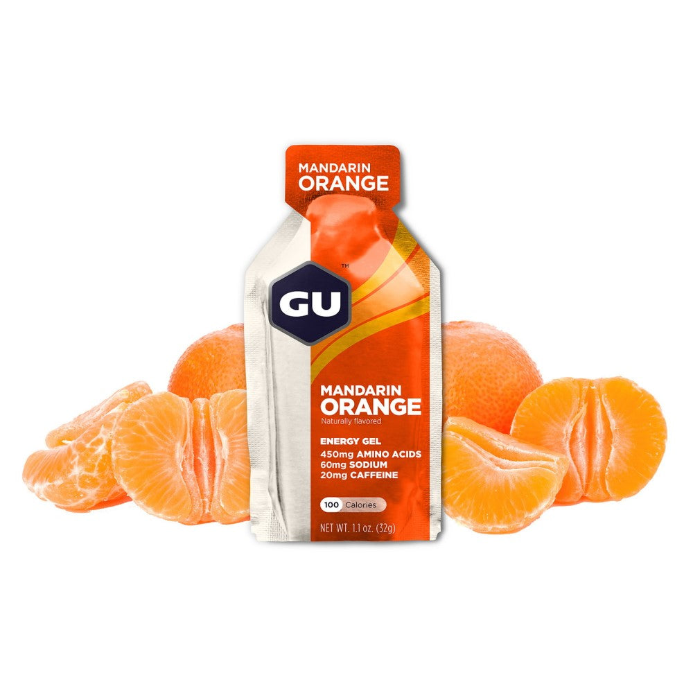 GU Energy Gel Mandarin Orange med koffein (24 x 32g)