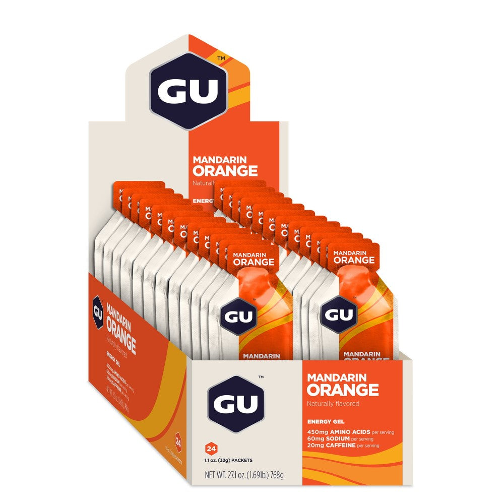GU Energy Energigel Mandarin Orange med koffein (24 x 32g)