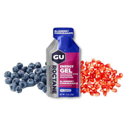 GU Energy Labs Energigel Roctane Blueberry Pomegranate med koffein 32g