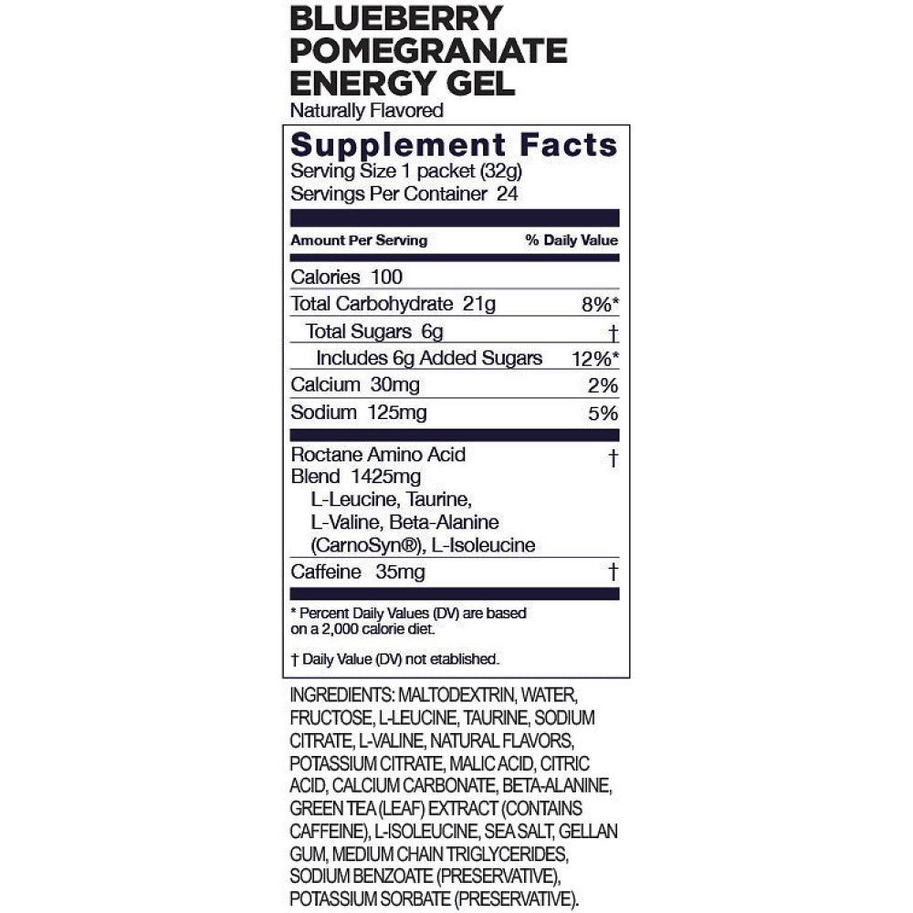 GU Energy Labs Energigel Roctane Blueberry Pomegranate med koffein 32g